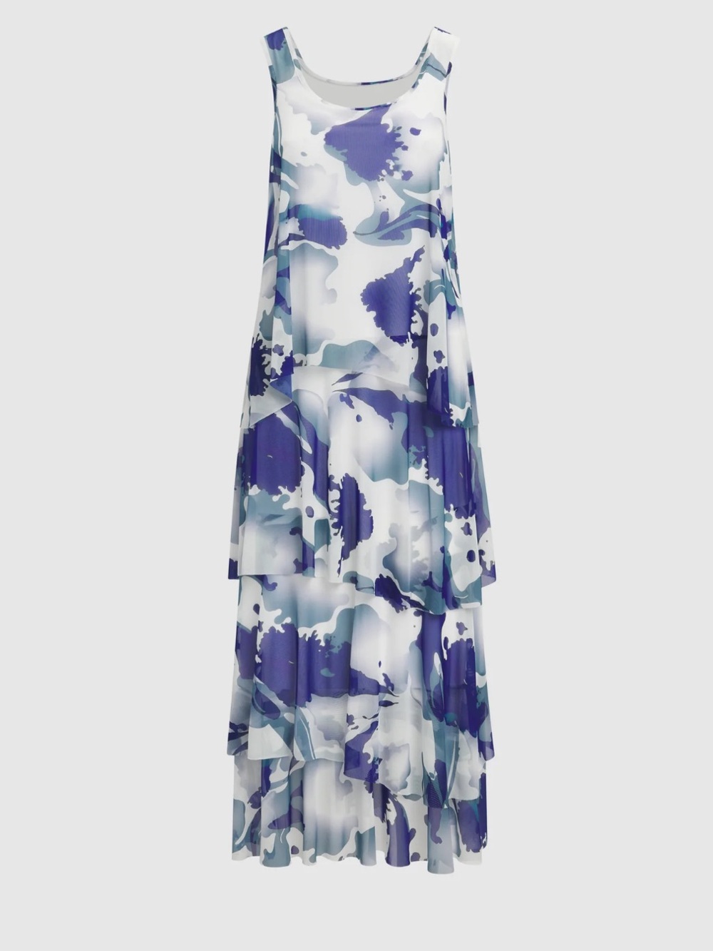 Laura Marble Print Maxi Dress Blue White Pattern - Picture 4 of 10